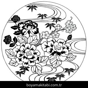 Çiçek boyama sayfası – boyama etkinliği, çocuk aktivitesi