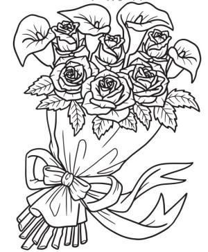 Çiçek boyama sayfası, Flower coloring page, , 