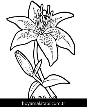 Çiçek boyama sayfası – çizgi film temalı, basit çizim