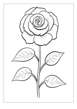 Çiçek boyama sayfası, Flower coloring page, , 