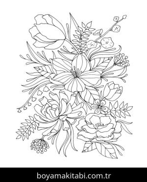 Çiçek boyama sayfası – eğitici aktivite, yaratıcılık