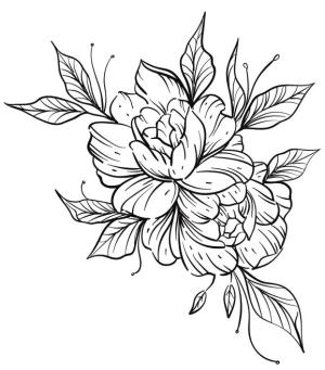 Çiçek boyama sayfası, Flower coloring page, , 