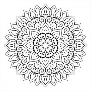 Çiçek boyama sayfası, Flower coloring page, Güzel çiçek Mandala, 