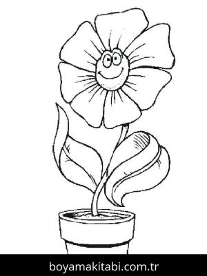Çiçek boyama sayfası – el becerilerini geliştirir, boyama çalışması