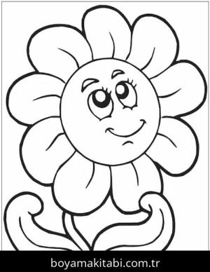Çiçek boyama sayfası – boyama etkinliği, çocuk aktivitesi