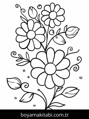 Çiçek boyama sayfası – yaratıcılık, eğlenceli etkinlik