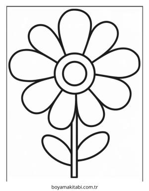 Çiçek boyama sayfası – el becerilerini geliştirir, boyama çalışması