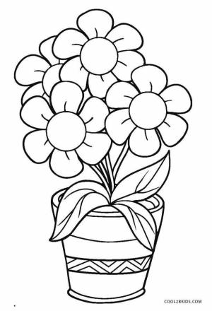 Çiçek boyama sayfası, Flower coloring page, Temel Saksı, 