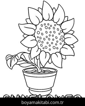 Çiçek boyama sayfası – eğlenceli etkinlik, el becerilerini geliştirir