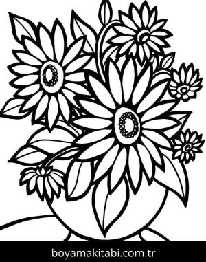 Çiçek boyama sayfası – okul öncesi, evde etkinlik