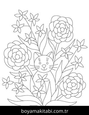 Çiçek boyama sayfası – ücretsiz yazdır, boyama etkinliği