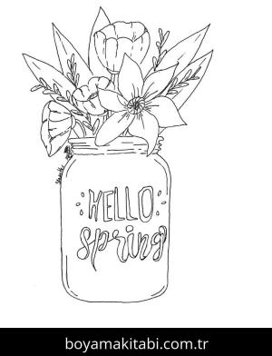 Çiçek boyama sayfası – sanatsal çalışma, çocuklar için