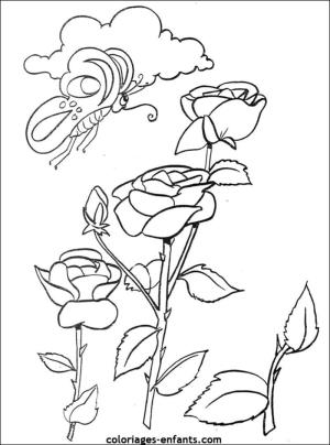 Çiçek boyama sayfası, Flower coloring page, Çiçek Güzel güller, 