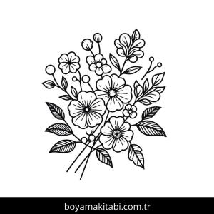 Çiçek boyama sayfası – eğitici aktivite, yaratıcılık