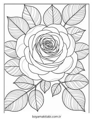 Çiçek boyama sayfası – PDF indir, sevimli karakter