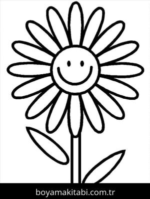 Çiçek boyama sayfası – eğlenceli etkinlik, el becerilerini geliştirir