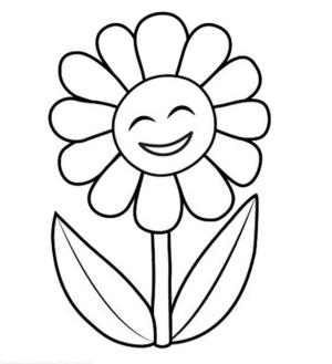 Çiçek boyama sayfası, Flower coloring page, Eğlenceli çiçek, 