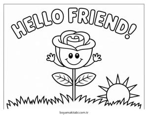 Çiçek boyama sayfası – kolay boyama, eğitici aktivite