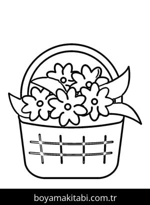 Çiçek boyama sayfası – el becerilerini geliştirir, boyama çalışması