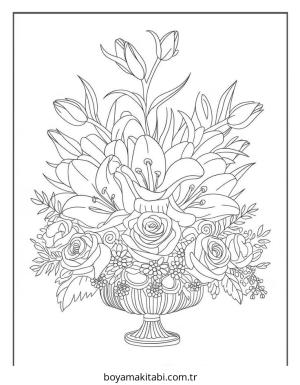 Çiçek boyama sayfası – ücretsiz yazdır, boyama etkinliği