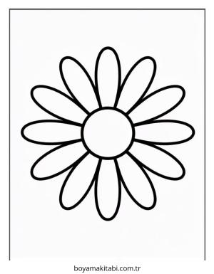 Çiçek boyama sayfası – çocuk aktivitesi, PDF indir