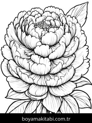Çiçek boyama sayfası, Flower coloring page, minimal, çizgi, klasik