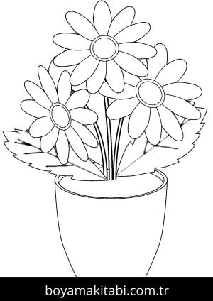 Çiçek boyama sayfası – yaratıcılığı geliştirir, keyifli zaman
