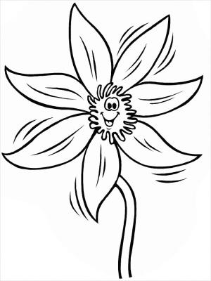 Çiçek boyama sayfası, Flower coloring page, Komik Çiçek, 