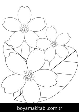 Çiçek boyama sayfası – çocuk aktivitesi, PDF indir