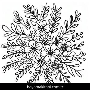 Çiçek boyama sayfası – boyama etkinliği, çocuk aktivitesi