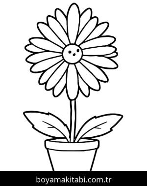 Çiçek boyama sayfası – boyama etkinliği, çocuk aktivitesi