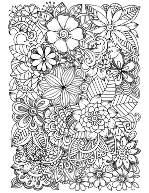 Çiçek boyama sayfası, Flower coloring page, Çiçek Yetişkin Içindir, 