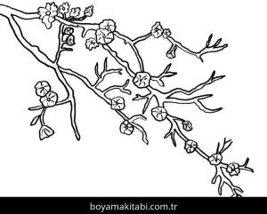 Çiçek boyama sayfası – PDF indir, sevimli karakter