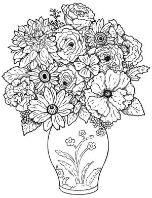 Çiçek boyama sayfası, Flower coloring page, Çiçek aranjmanı çok güzel, 