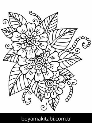 Çiçek boyama sayfası – yaratıcılık, eğlenceli etkinlik