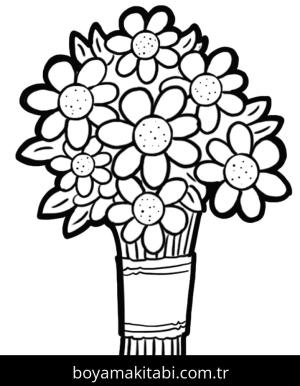 Çiçek boyama sayfası – yaratıcılık, eğlenceli etkinlik
