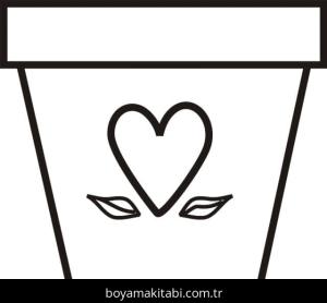 Çiçek boyama sayfası – PDF indir, sevimli karakter