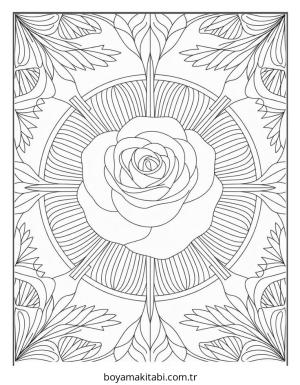 Çiçek boyama sayfası – renkli çizimler, okul öncesi