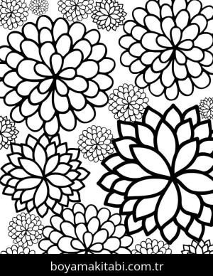 Çiçek boyama sayfası – boyama çalışması, yaratıcılığı geliştirir