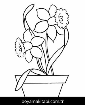 Çiçek boyama sayfası – keyifli zaman, renkli çizimler