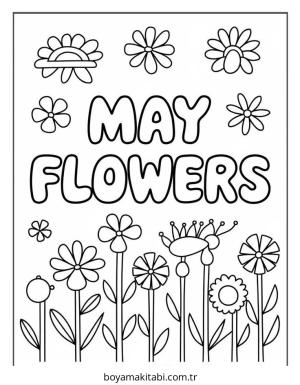 Çiçek boyama sayfası – keyifli zaman, renkli çizimler