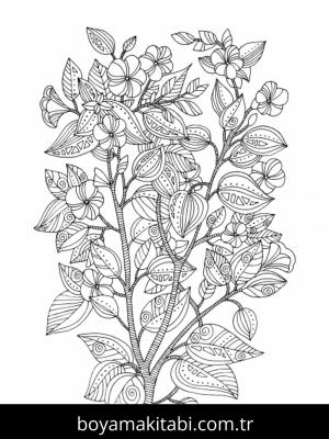 Çiçek boyama sayfası – sanatsal çalışma, çocuklar için