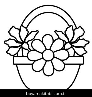 Çiçek boyama sayfası – çocuklar için, çizgi film temalı