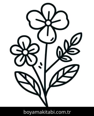 Çiçek boyama sayfası – sanatsal çalışma, çocuklar için