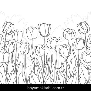 Çiçek boyama sayfası – kolay boyama, eğitici aktivite