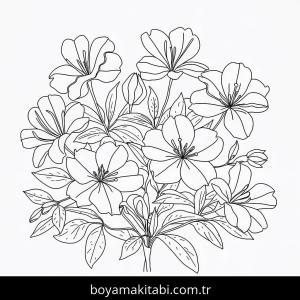 Çiçek boyama sayfası – el becerilerini geliştirir, boyama çalışması