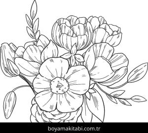 Çiçek boyama sayfası – okul öncesi, evde etkinlik