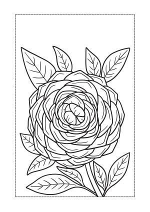 Çiçek boyama sayfası, Flower coloring page, , 