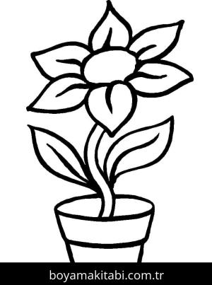 Çiçek boyama sayfası – evde etkinlik, ücretsiz yazdır