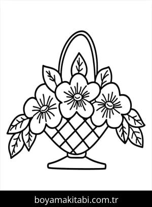 Çiçek boyama sayfası – eğlenceli etkinlik, el becerilerini geliştirir